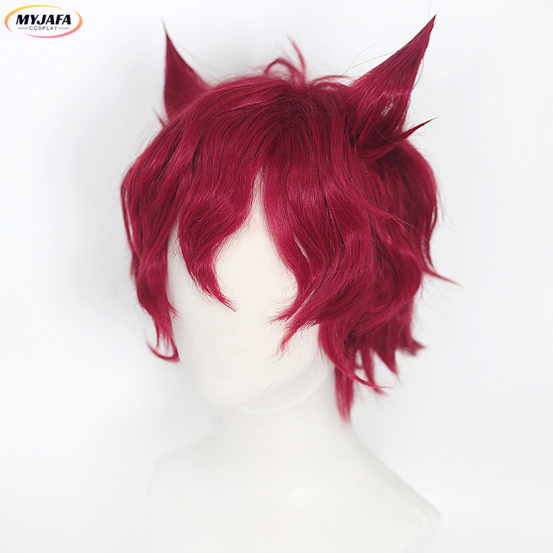 Anime Cosplay Red Hair - Sett Cosplay Wig Game LOL Heartsteel
