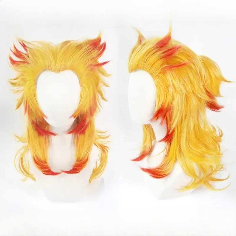 Anime Cosplay Red Hair - Rengoku Kyoujurou Wig Kimetsu No Yaiba