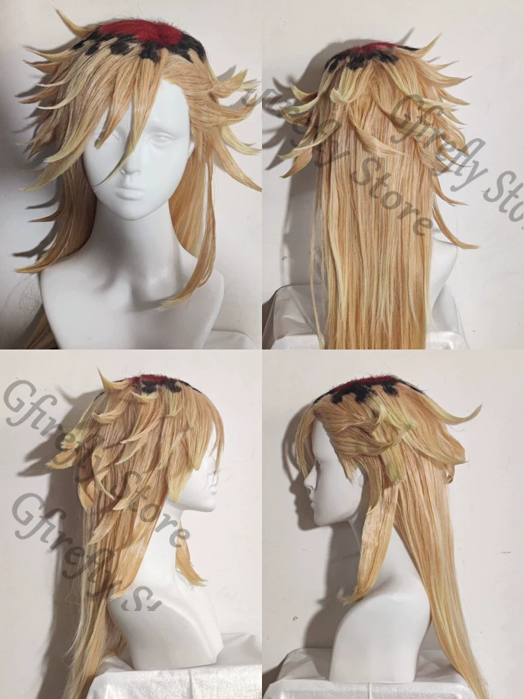 Douma Long Golden Hair Wig Cos - Anime Cosplay Shop 评论和价格