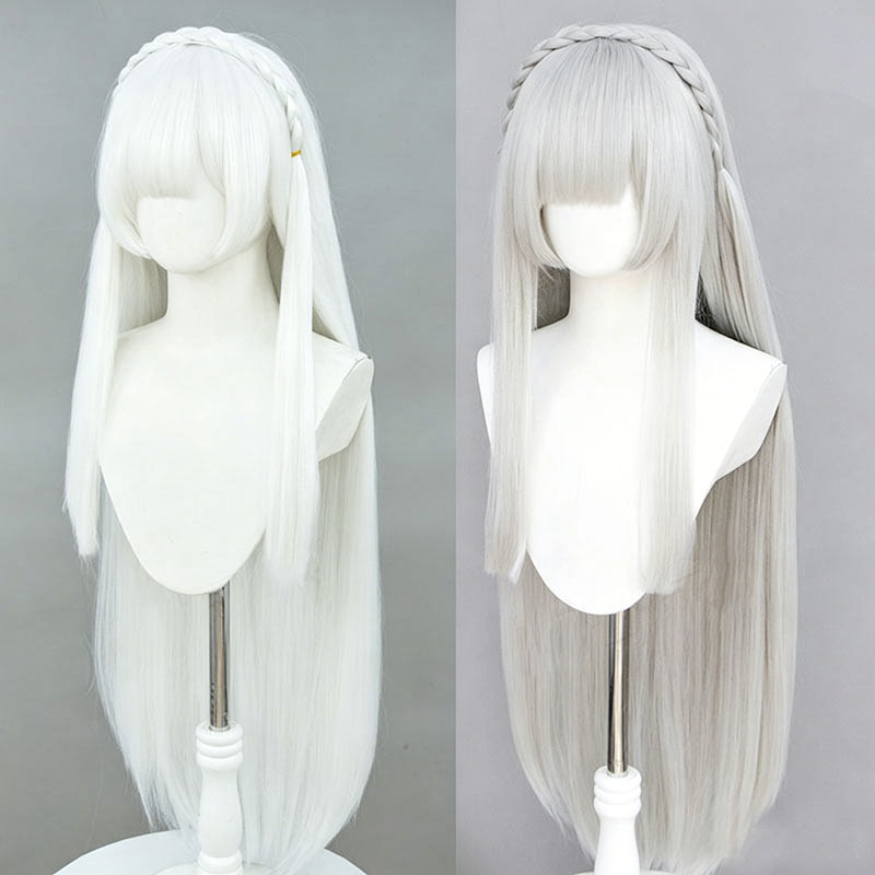 Anime Re:Zero Emilia Cosplay W - Cosplay Anime White Hair 评论和价格