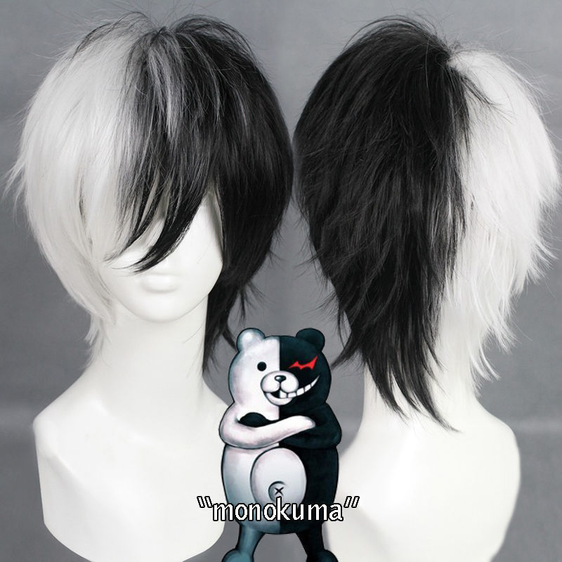 Anime Game Danganronpa Black a - Cosplay Anime White Hair 评论和价格