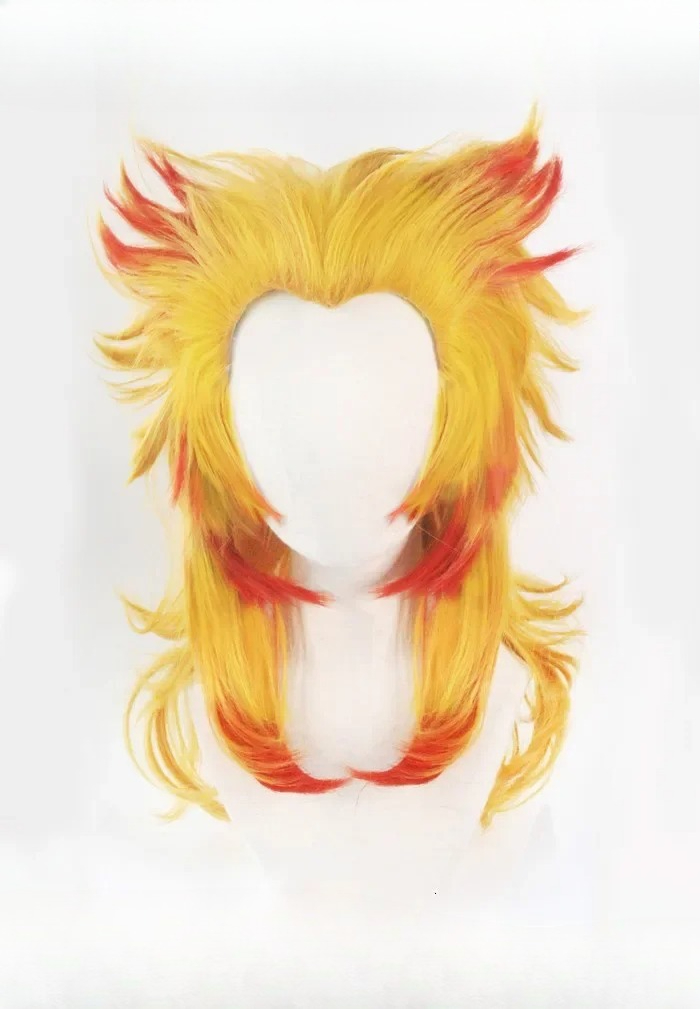 Rengoku Kyoujurou Wig Kimetsu  - Anime Cosplay Red Hair 评论和价格