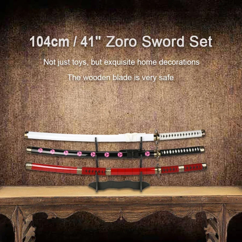2026 3-pcs Roronoa Zoro Swords - Anime Cosplay Youtube Shorts 评论和价格