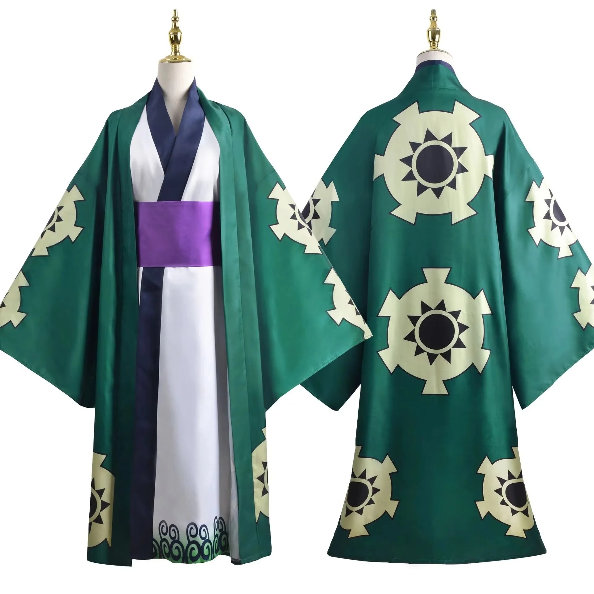 Green Roronoa Zoro Kimono Cosp - Anime Cosplay One Piece 评论和价格