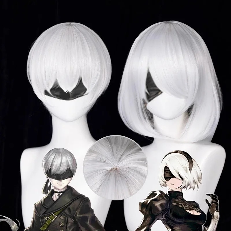 Anime 9S Cosplay Wig 2b Wig Wh - Cosplay Anime White Hair 评论和价格